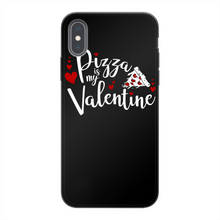 Load image into Gallery viewer, Pizza is My Valentine Back Printed Black Soft Phone Case