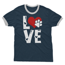 Load image into Gallery viewer, Love Dog Adult Ringer T-Shirt