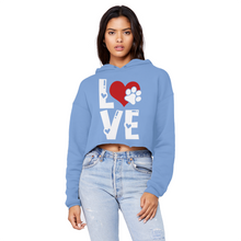 Load image into Gallery viewer, Love Dog Unisex Cropped Raw Edge Boyfriend Hoodie