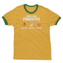 Load image into Gallery viewer, Trump Parasite Adult Ringer T-Shirt