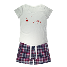 Load image into Gallery viewer, Pizza is My Valentine Girls Sleepy Tee and Flannel Short