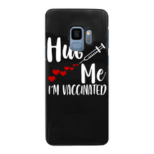 Load image into Gallery viewer, Hug Me I'm Vaccinated Back Printed Black Hard Phone Case