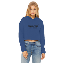 Load image into Gallery viewer, Covid-Zero Collection Ladies Cropped Raw Edge Hoodie