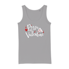 Load image into Gallery viewer, Pizza is My Valentine Organic Jersey Womens Tank Top