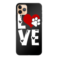 Load image into Gallery viewer, Love Dog Back Printed Black Soft Phone Case