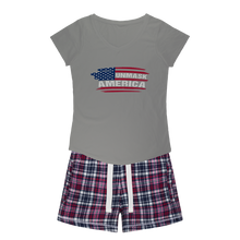 Load image into Gallery viewer, Unmask Girls Sleepy Tee and Flannel Short
