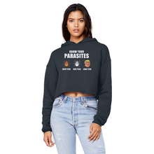 Load image into Gallery viewer, Trump Parasite Unisex Cropped Raw Edge Boyfriend Hoodie