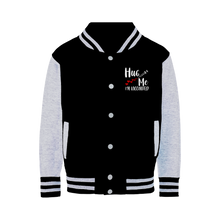 Load image into Gallery viewer, Hug Me I'm Vaccinated Varsity Jacket