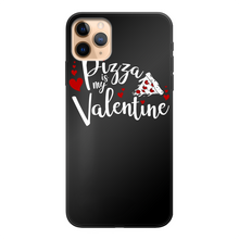 Load image into Gallery viewer, Pizza is My Valentine Back Printed Black Soft Phone Case