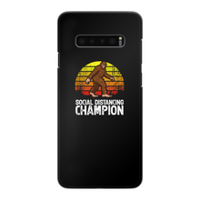 Load image into Gallery viewer, Social Distance Back Printed Black Hard Phone Case