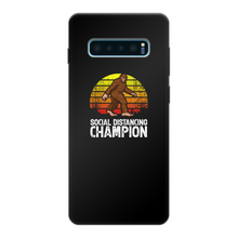 Load image into Gallery viewer, Social Distance Back Printed Black Soft Phone Case