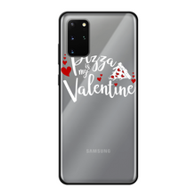 Load image into Gallery viewer, Pizza is My Valentine Back Printed Black Soft Phone Case
