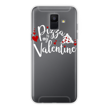 Load image into Gallery viewer, Pizza is My Valentine Back Printed Transparent Soft Phone Case