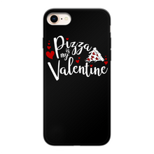 Load image into Gallery viewer, Pizza is My Valentine Back Printed Black Soft Phone Case