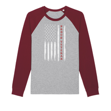 Load image into Gallery viewer, Proud Veteran Organic Raglan Long Sleeve Shirt