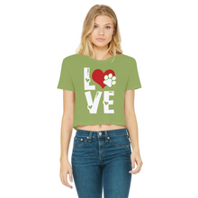 Load image into Gallery viewer, Love Dog Classic Women's Cropped Raw Edge T-Shirt