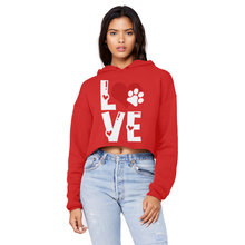 Load image into Gallery viewer, Love Dog Unisex Cropped Raw Edge Boyfriend Hoodie