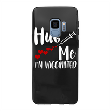 Load image into Gallery viewer, Hug Me I'm Vaccinated Back Printed Black Soft Phone Case