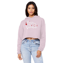 Load image into Gallery viewer, Pizza is My Valentine Unisex Cropped Raw Edge Boyfriend Hoodie