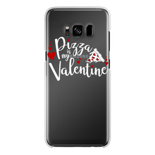 Load image into Gallery viewer, Pizza is My Valentine Back Printed Transparent Hard Phone Case