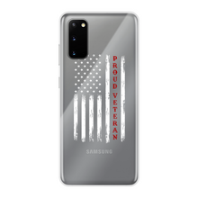 Load image into Gallery viewer, Proud Veteran Back Printed Transparent Soft Phone Case