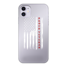 Load image into Gallery viewer, Proud Veteran Back Printed Transparent Soft Phone Case
