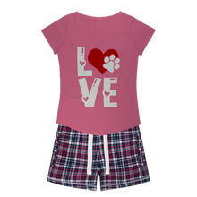 Load image into Gallery viewer, Love Dog Girls Sleepy Tee and Flannel Short
