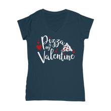 Load image into Gallery viewer, Pizza is My Valentine Classic Women's V-Neck T-Shirt