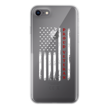 Load image into Gallery viewer, Proud Veteran Back Printed Transparent Soft Phone Case