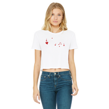 Load image into Gallery viewer, Pizza is My Valentine Classic Women's Cropped Raw Edge T-Shirt