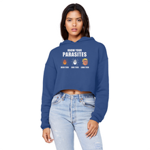 Load image into Gallery viewer, Trump Parasite Unisex Cropped Raw Edge Boyfriend Hoodie