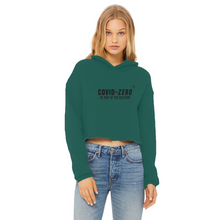 Load image into Gallery viewer, Covid-Zero Collection Ladies Cropped Raw Edge Hoodie