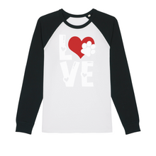 Load image into Gallery viewer, Love Dog Organic Raglan Long Sleeve Shirt