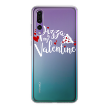 Load image into Gallery viewer, Pizza is My Valentine Back Printed Transparent Soft Phone Case