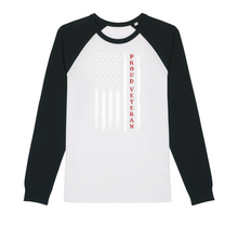 Load image into Gallery viewer, Proud Veteran Organic Raglan Long Sleeve Shirt