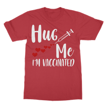 Load image into Gallery viewer, Hug Me I&#39;m Vaccinated T-Shirt Dress
