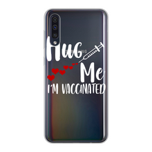 Load image into Gallery viewer, Hug Me I&#39;m Vaccinated Back Printed Transparent Soft Phone Case
