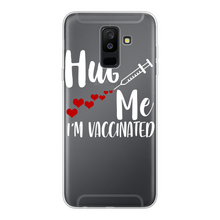 Load image into Gallery viewer, Hug Me I&#39;m Vaccinated Back Printed Transparent Soft Phone Case
