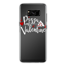 Load image into Gallery viewer, Pizza is My Valentine Back Printed Transparent Soft Phone Case
