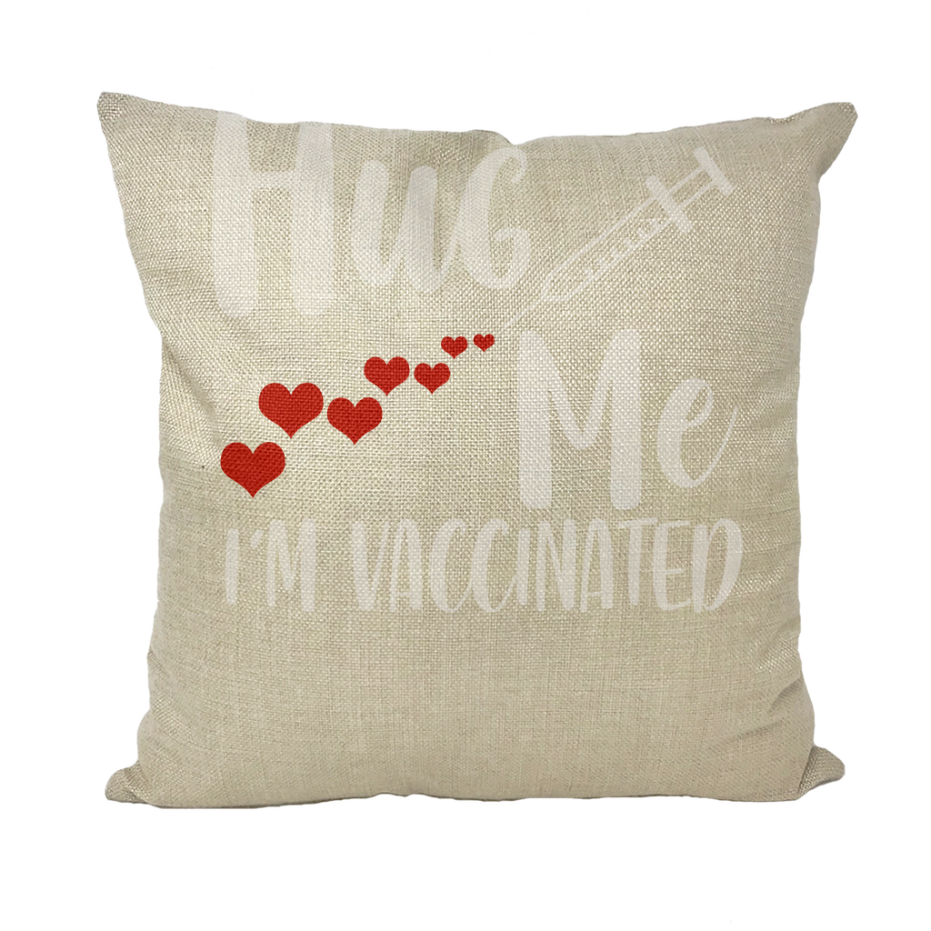 Hug Me I'm Vaccinated Throw Pillows