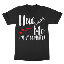 Load image into Gallery viewer, Hug Me I&#39;m Vaccinated T-Shirt Dress
