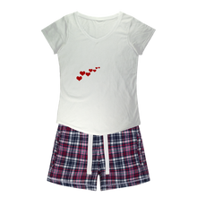 Load image into Gallery viewer, Hug Me I&#39;m Vaccinated Girls Sleepy Tee and Flannel Short
