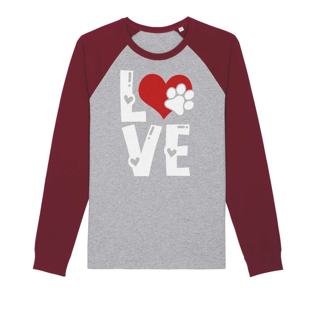 Love Dog Organic Raglan Long Sleeve Shirt