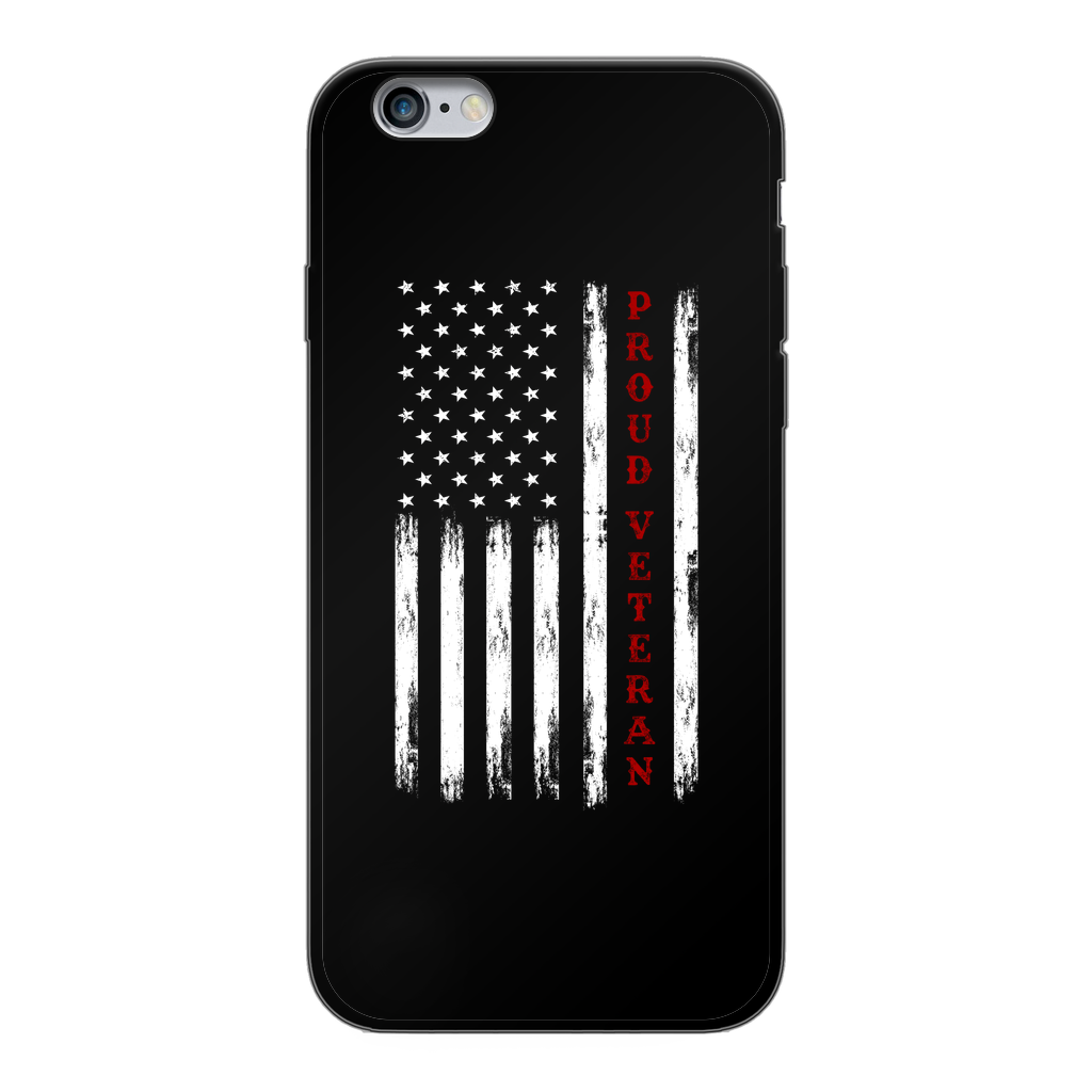 Proud Veteran Back Printed Black Soft Phone Case