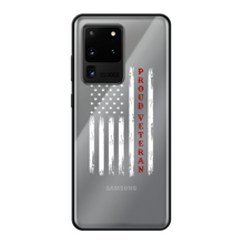 Load image into Gallery viewer, Proud Veteran Back Printed Black Soft Phone Case
