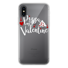 Load image into Gallery viewer, Pizza is My Valentine Back Printed Transparent Soft Phone Case
