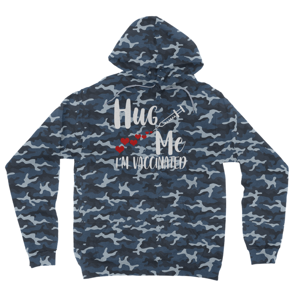 Hug Me I'm Vaccinated Camouflage Adult Hoodie