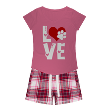 Load image into Gallery viewer, Love Dog Girls Sleepy Tee and Flannel Short
