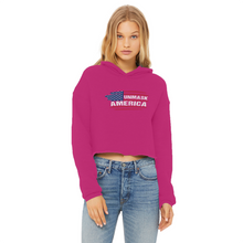 Load image into Gallery viewer, Unmask Ladies Cropped Raw Edge Hoodie
