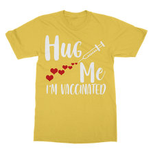 Load image into Gallery viewer, Hug Me I&#39;m Vaccinated T-Shirt Dress
